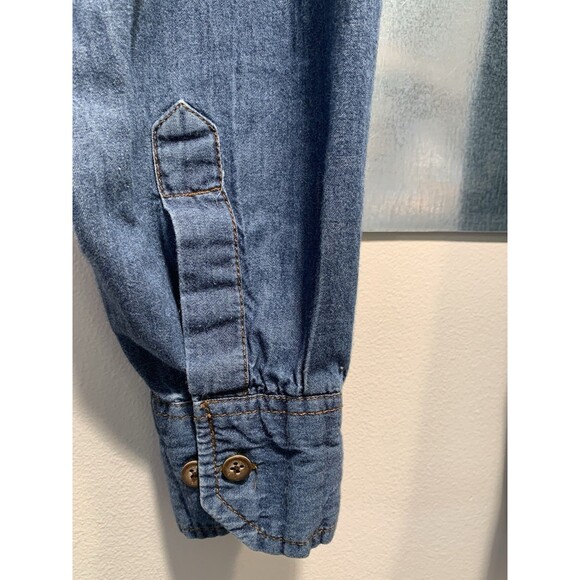 LEVI'S 100% Cotton Denim Button-Up Distressed Pocketed Long Sleeve Shirt VTG XL - Picture 10 of 16